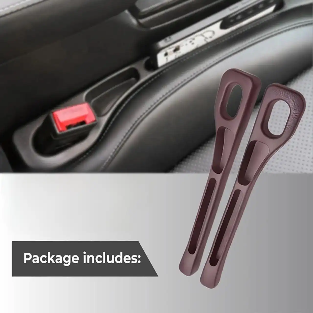 🔥Last Day 50% OFF🔥 Universal Car Seat Gap Filler Strip – Anti-Drop Pad with Seatbelt Slot
